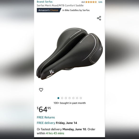 Serfas gel bike seat - Picture 6 of 6